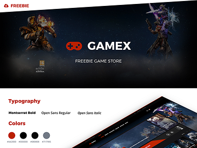 Freebie Game Store "GAMEX" freebie ui