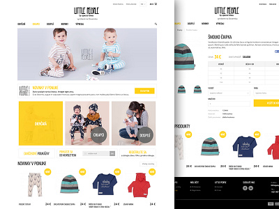 Littlepeople children cloth ecommerce slovakia wear webdesign white yellow