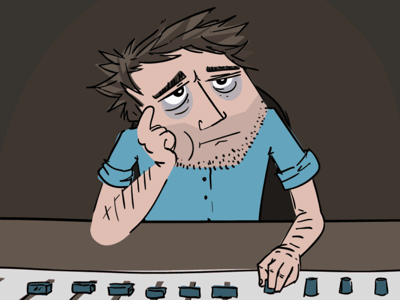 Late Night Working animation cartoon duik wip