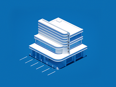 Isometric Cinema 3d architecture building design cinema cinema4d city isometric low lowpoly model poly theatre