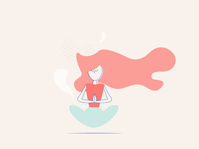 Monday Meditation. character design girl levitation meditation monday yoga