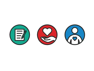 Register Donate Volunteer Icons charity donate event icon icons nonprofit register volunteer