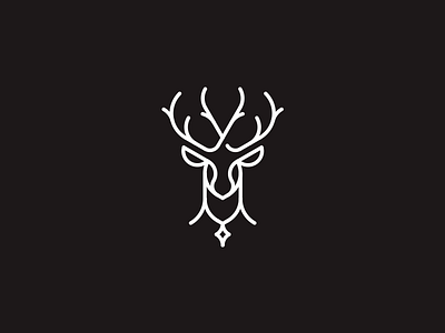 Deer Head 2 animal clean deer head icon lineart logo simple wild