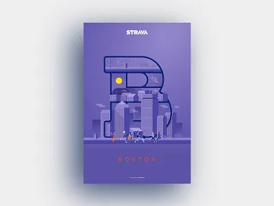 Strava Boston Marathon! architecture boston buildings city cycling landmarks marathon runners running skyline strava urban