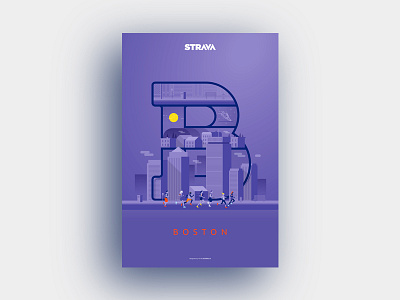 Strava Boston Marathon! architecture boston buildings city cycling landmarks marathon runners running skyline strava urban