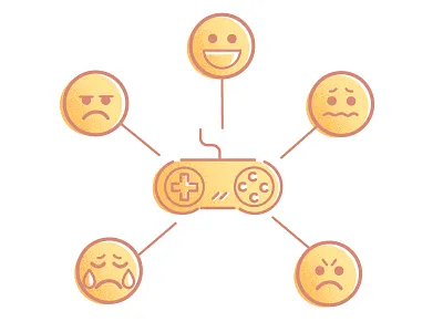 Game Player's Emotion controller emoji emojis emotion expression illustration reactions vector