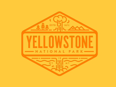 Yellowstone National Park badge icon line logo montana national park park vintage wyoming yellowstone