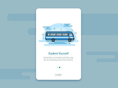 On Boarding Screen - Travelers app app blue booking bus clean icon mbe onboarding tickets ui ux