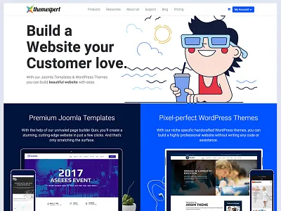 ThemeXpert New Homepage clean flat material redesign ui website