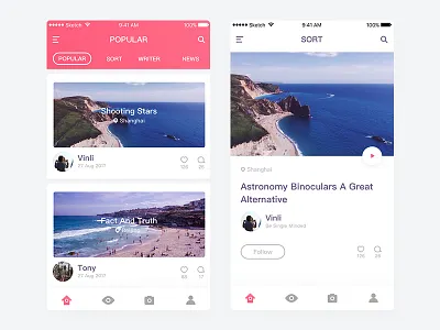 App - Travel app focus ride ue ui ux