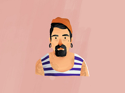 Sailor Portrait5 brush digital illustration men painting pencil photoshop sailor sea texture wacom