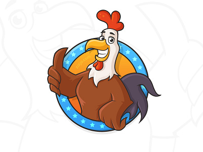 Rooster animal cartoon chicken illustration mascot rooster vector