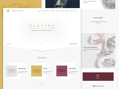 Jewellery Website - Web Design clean design flat gold jewellery landing minimalistic page ui ux visual web