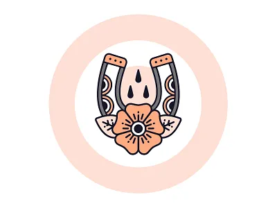 Good Luck good luck horseshoe illustration line art old school outline tattoo vector