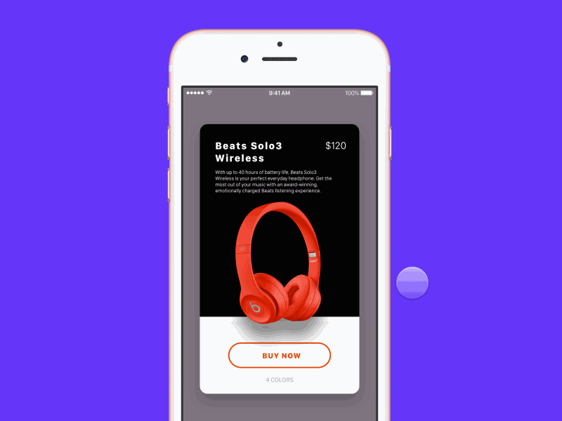 Beats by Dre - Parallax Effect animation app beats framer framer100 framerjs gif interaction ios modulate navigation prototype