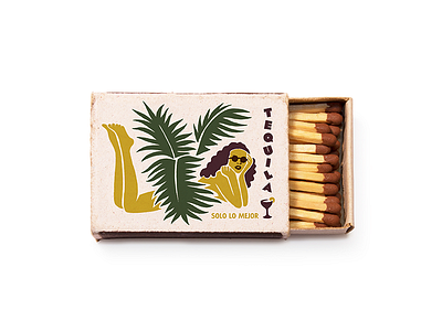 EF Matchbox bar branding color graphic illustration matchbook matches print tequila tropical