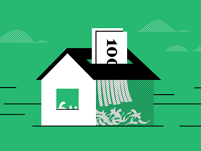 Mortgage cottage credit destruction house lodging money mortgage note paper pay recycling roof