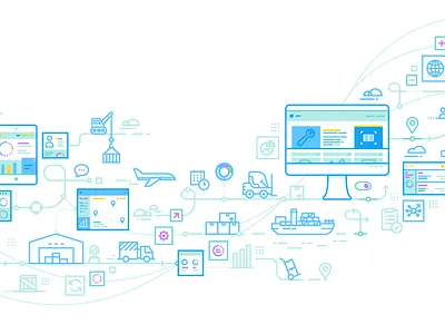 Infor Distribution Key visual distribution illustration linework