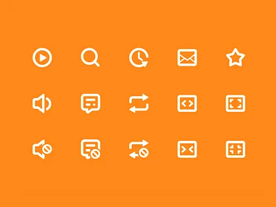 Icon update favourite icon loudspeaker message player search star