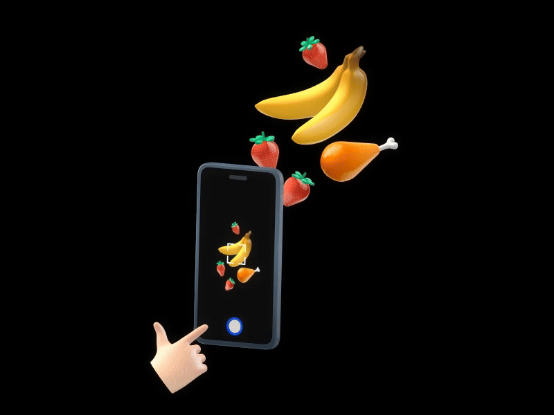 3D Interactive Animation Assets for Supaband App🍗 3d animation 3d design 3d modeling banana battery capture character charging chicken energy interactive laptop meals mobile plug smartphone spline spline3d stwrawberry uidesign