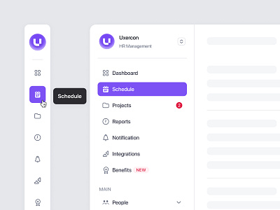 Sidebar: Uxercon Icon Library component crm design element figma graphic design icon icon pack iconography icons iconset illustration line icon purple saas sidebar ui uiux uxercon vector