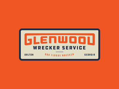 Glenwood Wrecker badge branding retro towing typography vintage wrecker