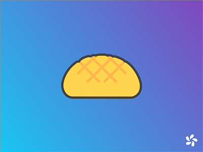 Melon Pan flat food gradient illustration japanese melon pan