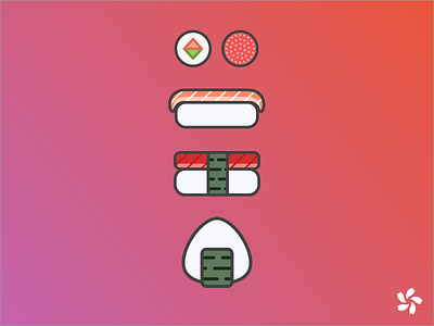Appetizer Illustration appetizer california first course food japanese maki nori onigiri rolls sushi