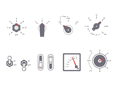 Knobs And Controllers controller icon knob panel retro vector