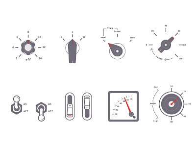 Knobs And Controllers controller icon knob panel retro vector