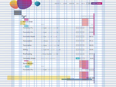 Screenshot buy desktop grid guides order shopping cart ui design web design wireframe