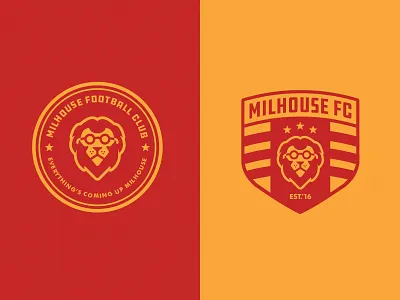 Milhouse FC '17 draplin football lion logo milhouse soccer vermont