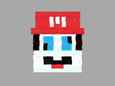 Glitch Bro character glitch art illustration mario bros minimal parody