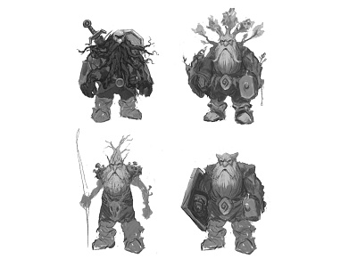 Stonewarden Variants concept art fantasy illustration sketches