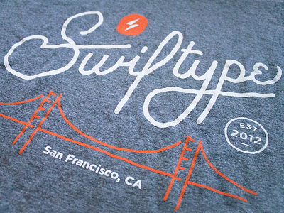 Swiftype T Shirt cursive golden gate bridge hand lettering san francisco script shirt