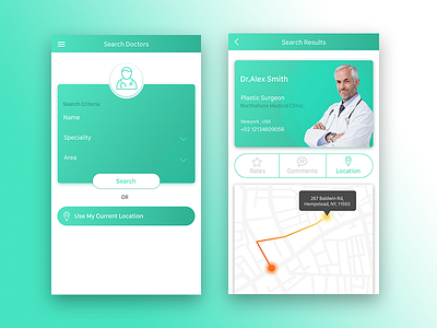 Day 25 Location Tracker daily doctor green location tracker ui