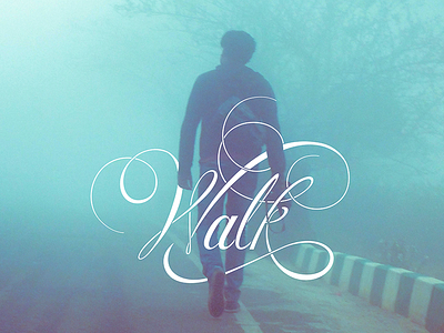 Walk - Calligraphy calligraphy design duotone lettering logo typography walk