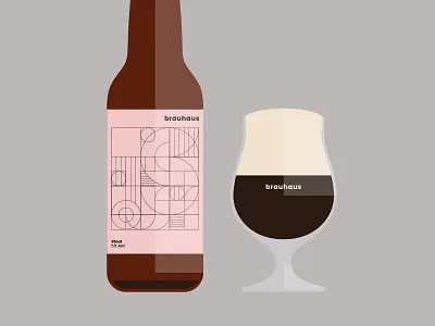 Brauhaus Brewery alcohol label bauhaus beer beer bottle beer label bottle vector cerveza geometry glass packaging