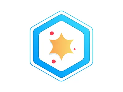 Shooting Star flat gradient icon logo shadow star