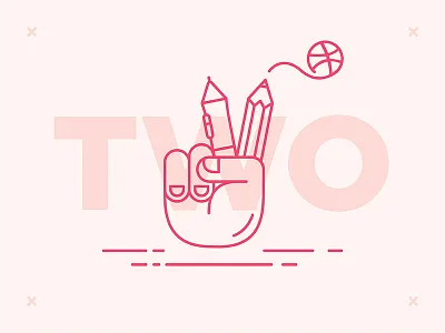 Two Dribbble Invites dribbble illustration invite peace sign two vector