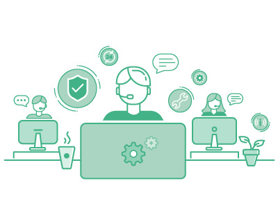 Help Desk Illustration debut flat design flat illustration illustration support support graphic tech welcome