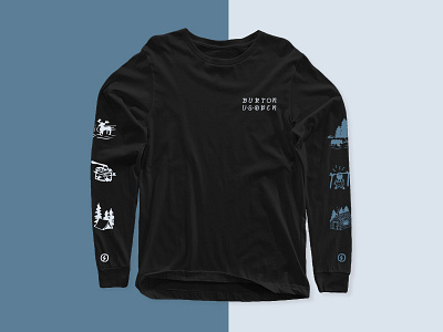 Burton US Open Mountain Long Sleeve illustration lettering mountains typography