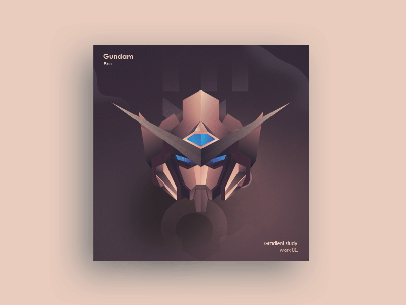 Gundam Exia Dribbble abstract character dark gradient gundam illustration robot space vector