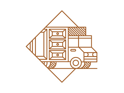Cabinet Truck brown cabinets icon line lines thin truck