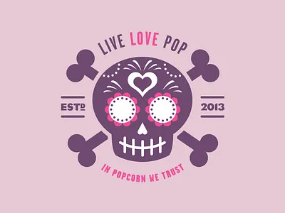 Skull bones heart mexican popcorn skull