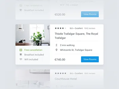 Hotel search card hotel search travelperk ui