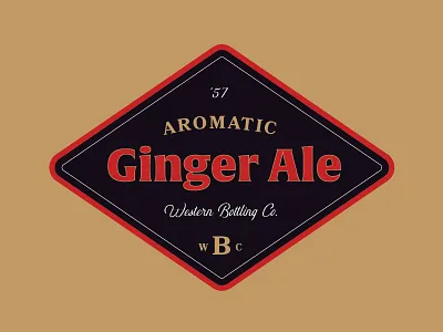 Ginger Ale Label badge branding ginger ale label packaging type typography vintage