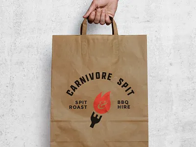 Carnivore Spit Logo bbq branding carnivore flame logo