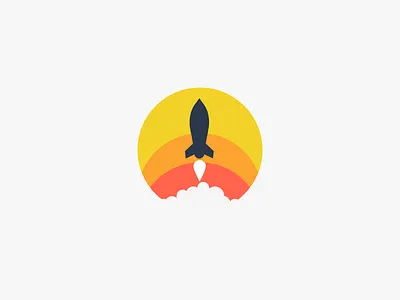 Rocket flat illustration launch rocket sketch vector