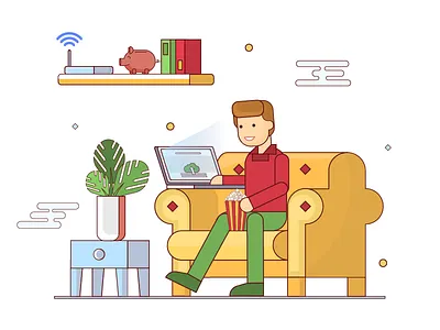 User computer man room user